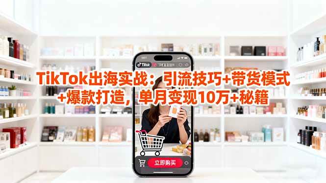 「TikTok出海实战」引流技巧+带货模式+爆款打造,单月变现10万+秘籍-资源基地
