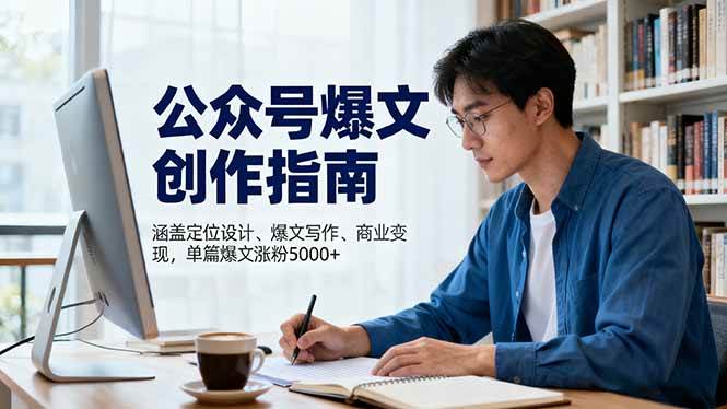 公众号爆文创作指南，涵盖定位设计+爆文写作+商业变现，单篇爆文涨粉5000+-资源基地