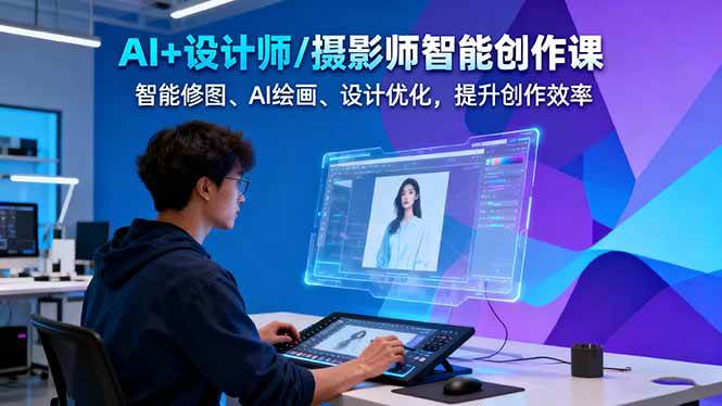 AI+设计师/摄影师智能创作课:智能修图、AI绘画、设计优化,提升创作效率-资源基地