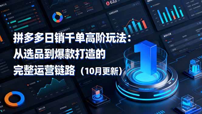 拼多多日销千单高阶玩法：从选品到爆款打造的完整运营链路（10月更新）-资源基地