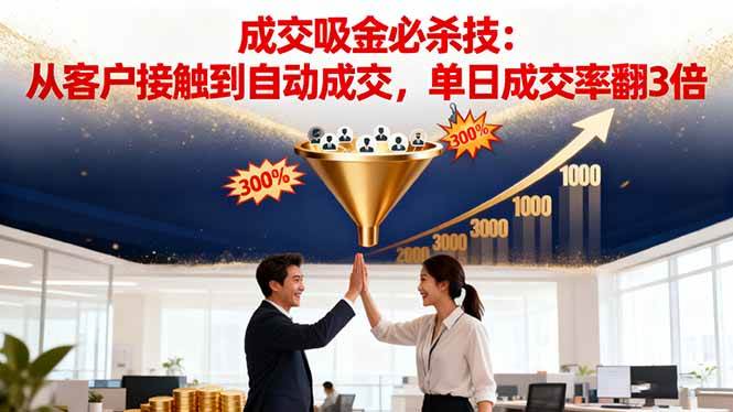 吸金成交营销必杀技：从客户接触到自动成交，单日成交率翻3倍-资源基地