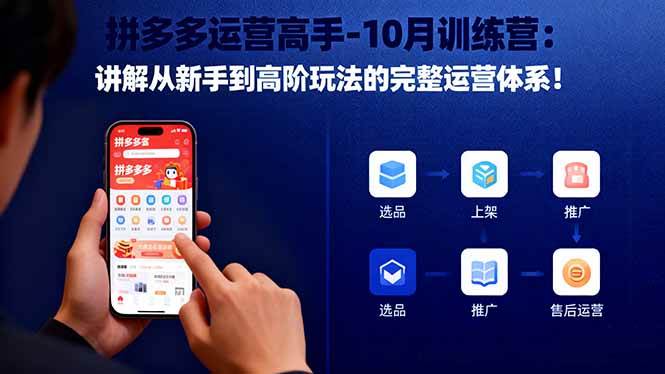 拼多多运营高手-10月训练营:讲解从新手到高阶玩法的完整运营体系!-资源基地