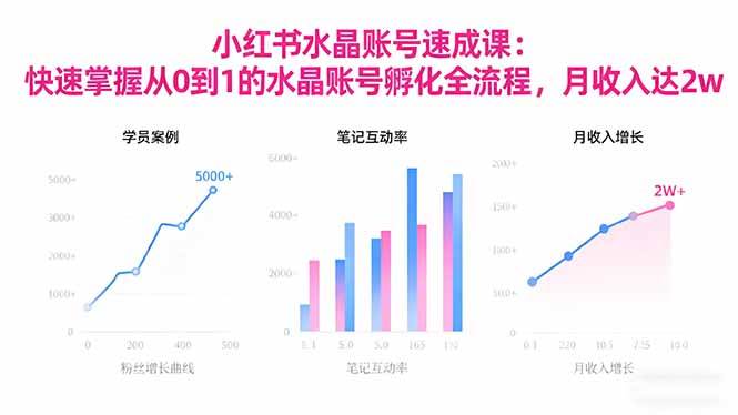 2025小红书水晶账号速成课:快速掌握从0-1水晶账号孵化全流程,月收入达2w-资源基地