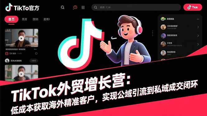 TikTok外贸增长营：低成本获取海外精准客户，实现公域引流到私域成交闭环-资源基地