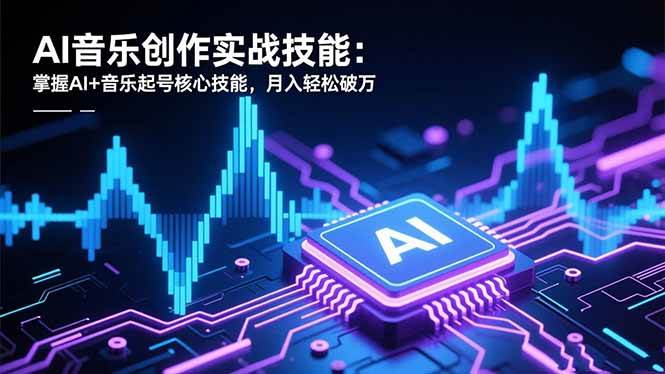 AI音乐创作实战技能：掌握AI+音乐起号核心技能，月入轻松破万-资源基地