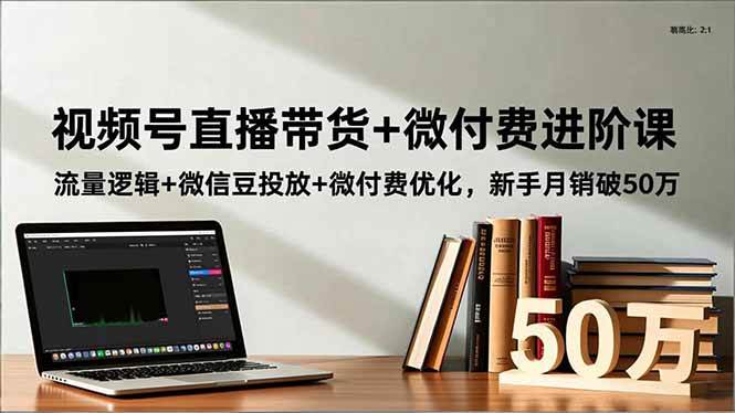 视频号直播带货+微付费进阶课：流量逻辑+微信豆投放+微付费优化，新手月销破50万-资源基地