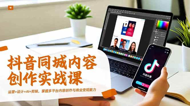 抖音同城内容创作实战课,运营+设计+AI+剪辑,掌握多平台内容创作与商业变现能力-资源基地