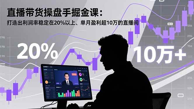 直播带货操盘手掘金课：打造出利润率稳定在20%以上、单月盈利超10万的直播间-资源基地