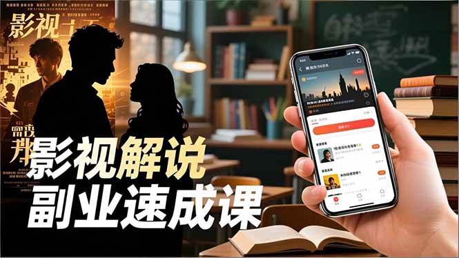 Tk影视解说副业速成课，软件安装、全流程实操、爆款预设，新手两周变现-资源基地