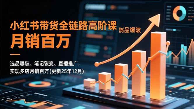 小红书带货全链路高阶课,选品爆破、笔记裂变、直播推广,实现多店月销百万(更新25年12月)-资源基地