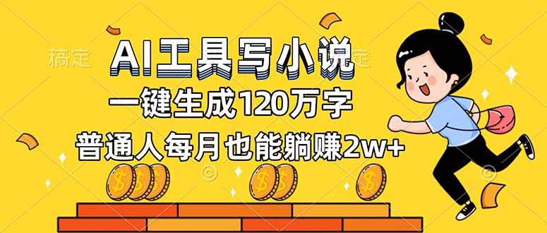 AI工具写小说,一键生成120万字,普通人每月也能躺赚2w+-资源基地