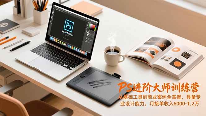 PS进阶大师训练营,从基础工具到商业案例全掌握,具备专业设计能力,月接单收入6000-1.2万-资源基地