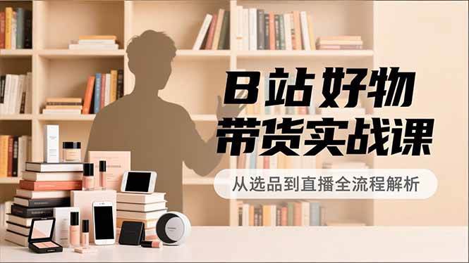B站好物带货实战课，账号定位、选品拍摄、运营变现，全流程教学，实现UP主月入过万-资源基地