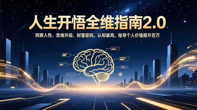 人生开悟全维指南2.0：洞察人性、思维升级、财富密码，认知破局，指导个人价值提升百万-资源基地