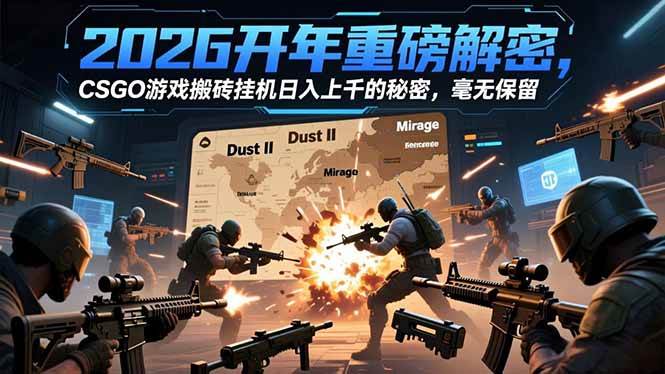 2026开年重磅解密，CSGO游戏搬砖挂机日入上千的秘密，毫无保留-资源基地