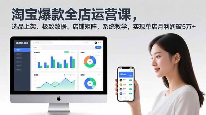 淘宝爆款全店运营课2.0，选品上架、极致数据、店铺矩阵，系统教学，实现单店月利润破5万+-资源基地