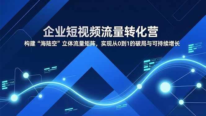企业短视频流量转化营，构建“海陆空”立体流量矩阵，实现从0到1的破局与可持续增长-资源基地