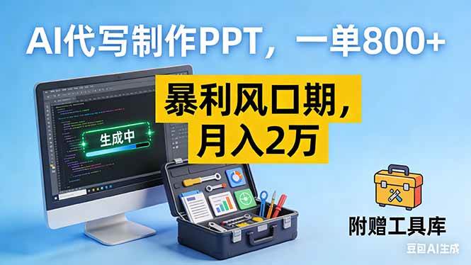 AI代写制作PPT，一单800+， 暴利风口期，月入2万【附工具】-资源基地
