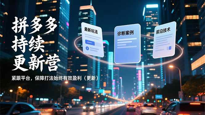 拼多多持续更新营，最新玩法、诊断案例、前沿技术，紧跟平台，保障打法始终有效盈利（更新）-资源基地