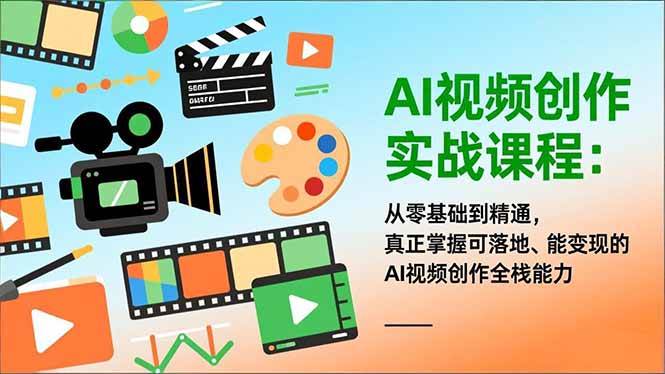 AI视频创作实战课程：从零基础到精通，真正掌握可落地、能变现的AI视频创作全栈能力-资源基地