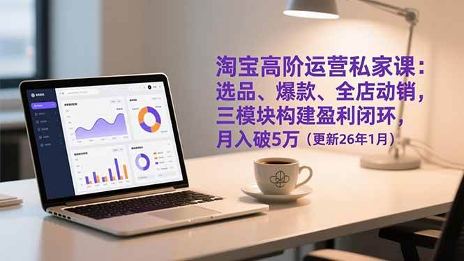淘宝高阶运营私家课：选品、爆款、全店动销，三模块构建盈利闭环，月入破5万（更新26年1月）-资源基地