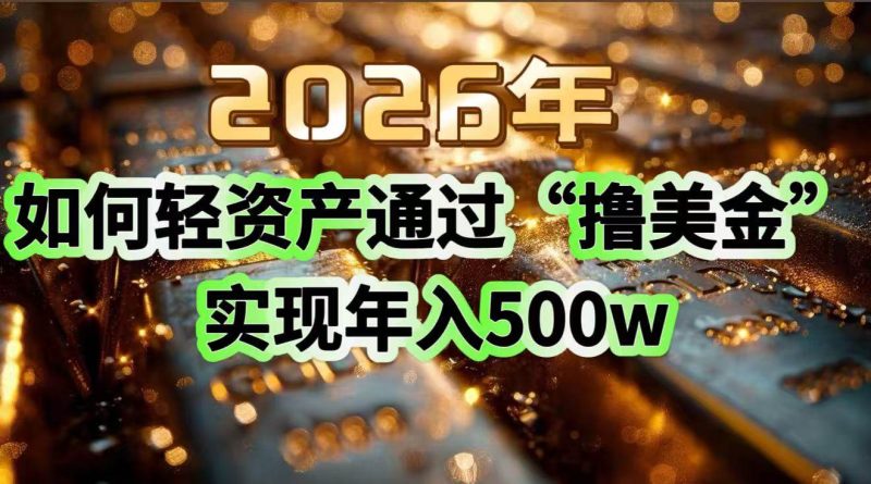 2026年如何轻资产通过“撸美金”实现年入500w-资源基地