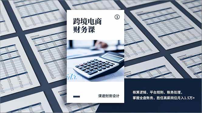 跨境电商财务课，核算逻辑、平台规则、账务处理，掌握全盘账务，胜任高薪岗位月入1.5万+-资源基地