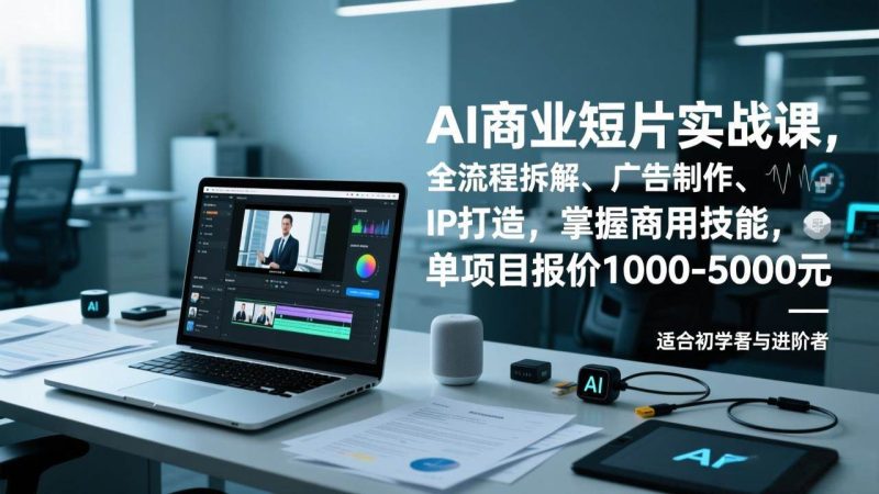 AI商业短片实战课，全流程拆解、广告制作、IP打造，掌握商用技能，单项目报价1000-5000元-资源基地