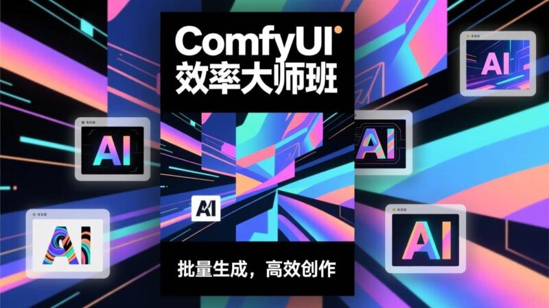 ComfyUI效率大师班：工作流搭建，批量生成，将个人AI出图效率提升5-10倍，月接单收入1-3万-资源基地