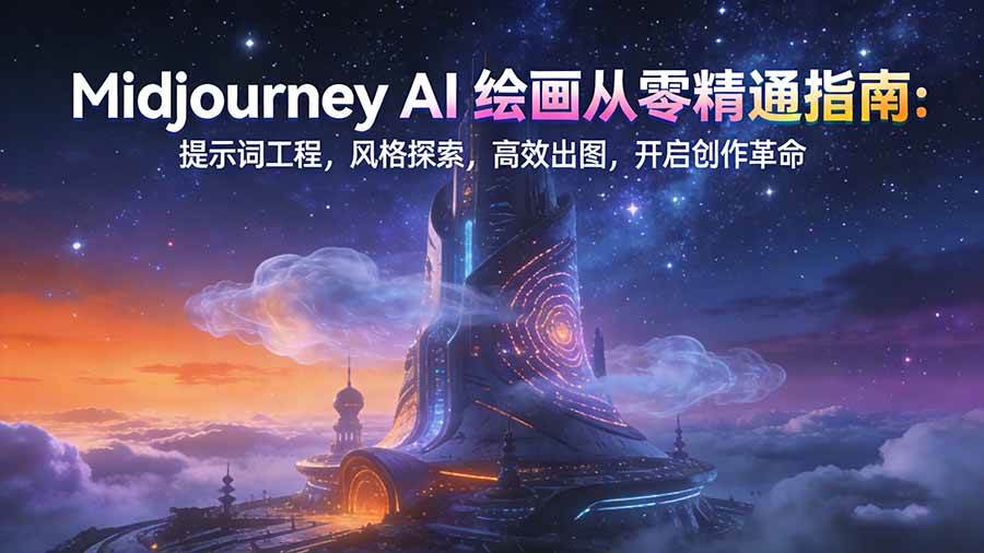 图片[1]-Midjourney AI绘画从零精通指南：提示词工程，风格探索，高效出图，开启创作革命-资源基地