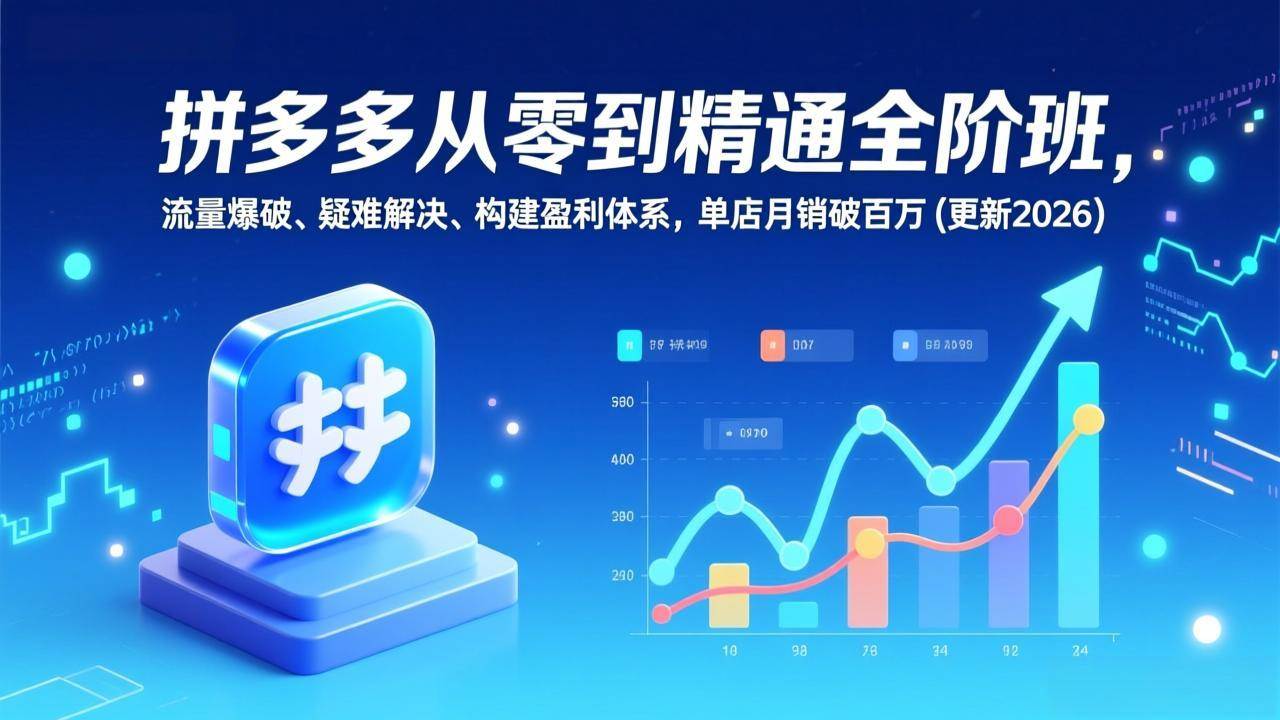 图片[1]-拼多多从零到精通全阶班，流量爆破、疑难解决，构建盈利体系，单店月销破百万(更新2026)-资源基地