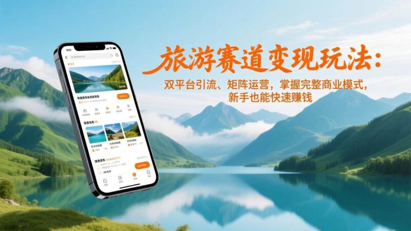 旅游赛道变现玩法：双平台引流、矩阵运营，掌握完整商业模式，新手也能快速赚钱-资源基地