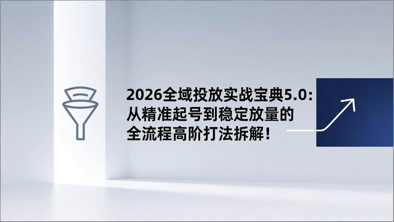 图片[1]-2026全域投放实战宝典5.0：从精准起号到稳定放量的全流程高阶打法拆解！-资源基地