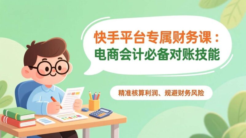 快手平台专属财务课：电商会计必备对账技能，精准核算利润、规避财务风险-资源基地