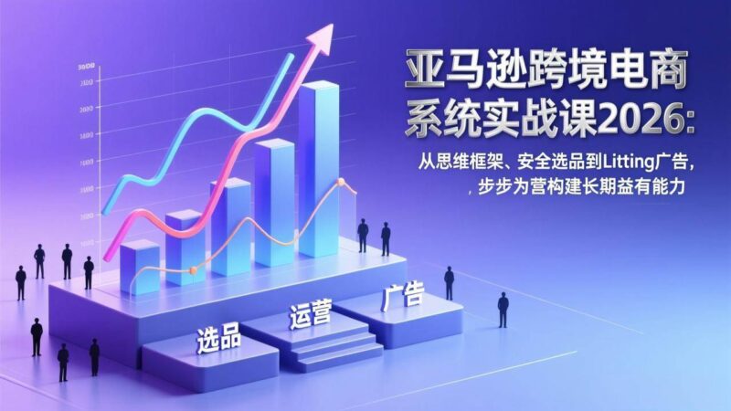亚马逊跨境电商系统实战课2026：从思维框架、安全选品到Listing广告，步步为营构建长期盈利能力-资源基地