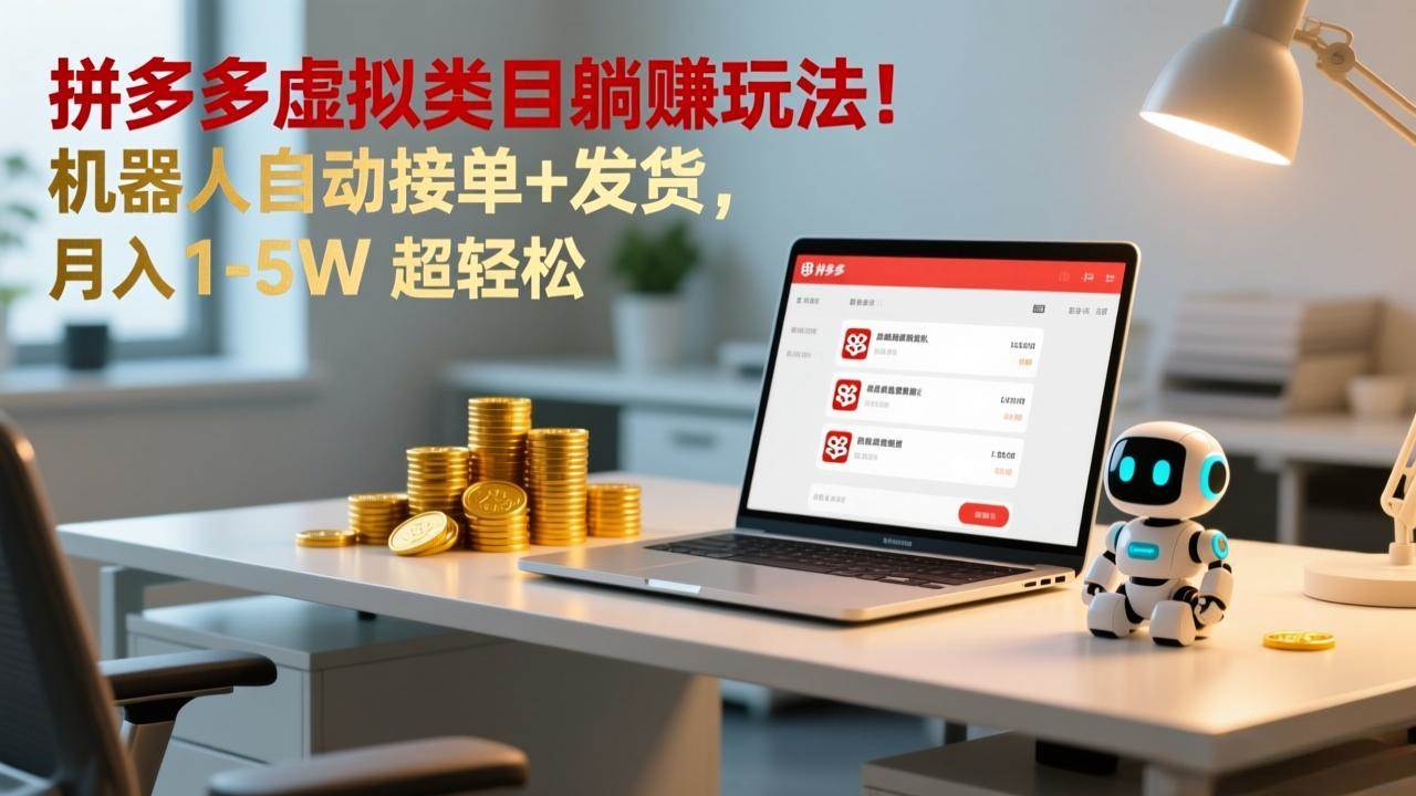 图片[1]-多多虚拟类目躺赚玩法！机器人自动接单+发货，月入 1-5W 超轻松-资源基地