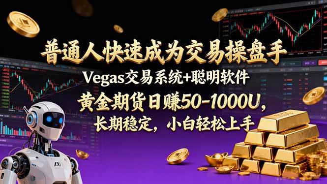 普通人快速成为交易操盘手 Vegas交易系统+聪明软件 ， 黄金期货日赚50-1000U， 长期稳定，小…-资源基地