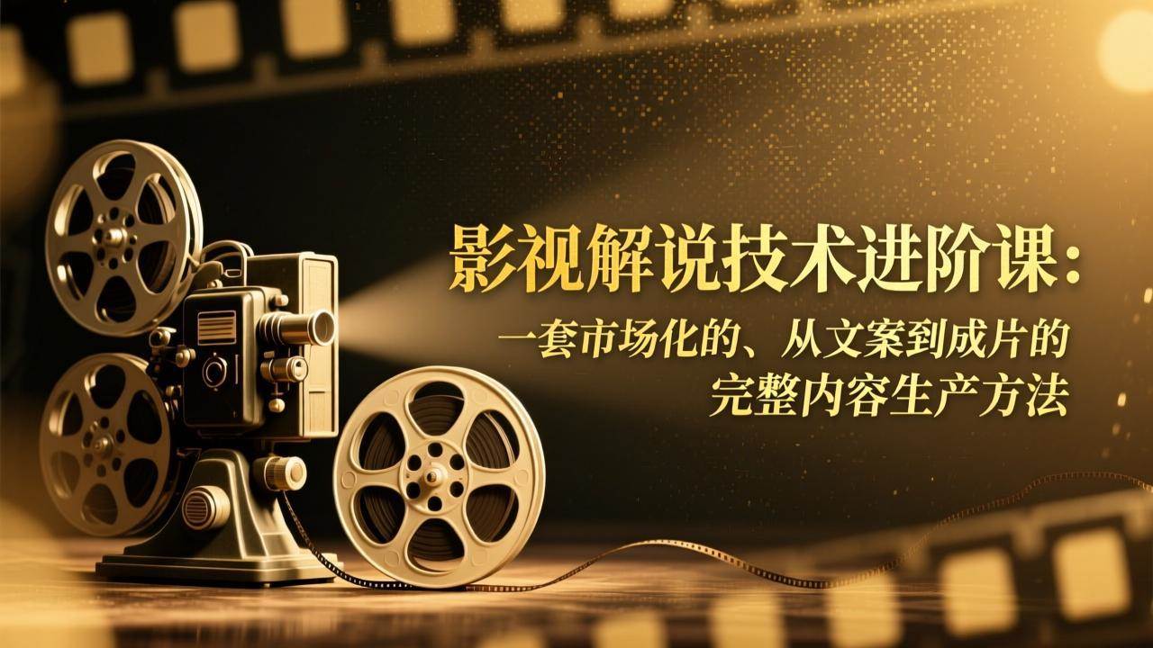 图片[1]-影视解说技术进阶课：一套市场化的、从文案到成片的完整内容生产方法-资源基地