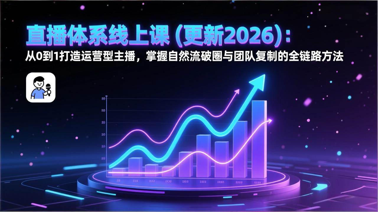 图片[1]-直播体系线上课(更新2026)：从0到1打造运营型主播，掌握自然流破圈与团队复制的全链路方法-资源基地
