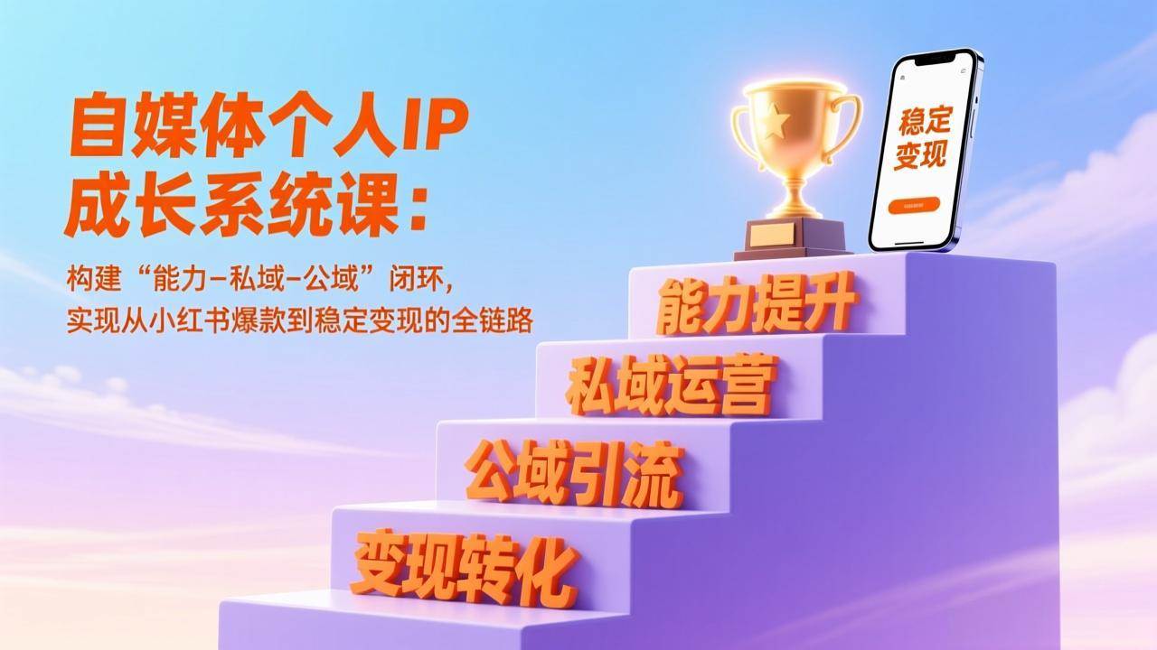 图片[1]-自媒体个人IP成长系统课：构建“能力-私域-公域”闭环，实现从小红书爆款到稳定变现的全链路-资源基地