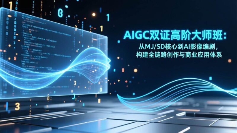 AIGC双证高阶大师班:从MJ/SD核心到AI影像编剧,构建全链路创作与商业应用体系-资源基地