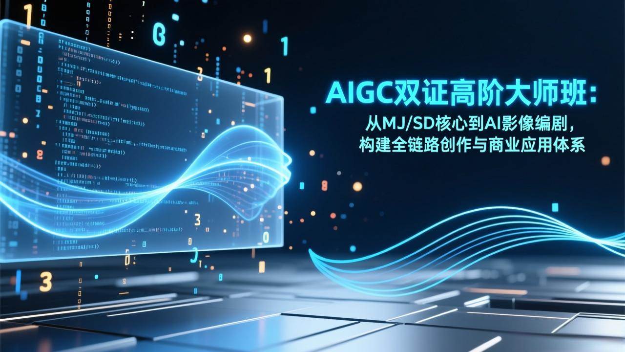 图片[1]-AIGC双证高阶大师班：从MJ/SD核心到AI影像编剧，构建全链路创作与商业应用体系-资源基地