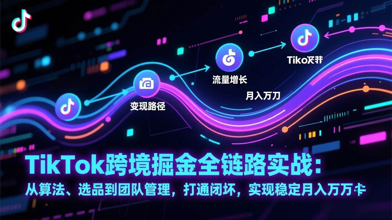 图片[1]-TikTok跨境掘金全链路实战：从算法、选品到团队管理，打通闭环，实现稳定月入万刀-资源基地