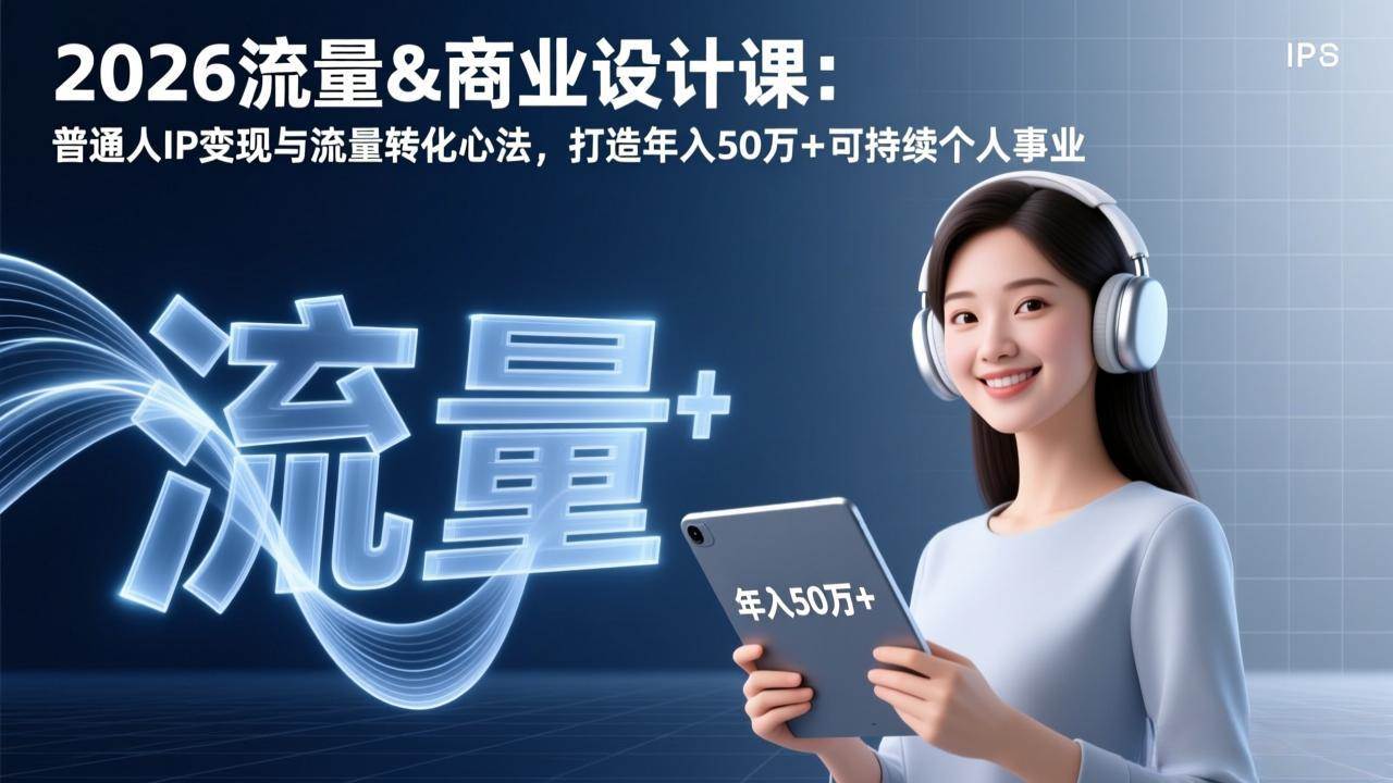 图片[1]-2026流量&商业设计课：普通人IP变现与流量转化心法，打造年入50万+可持续个人事业-资源基地