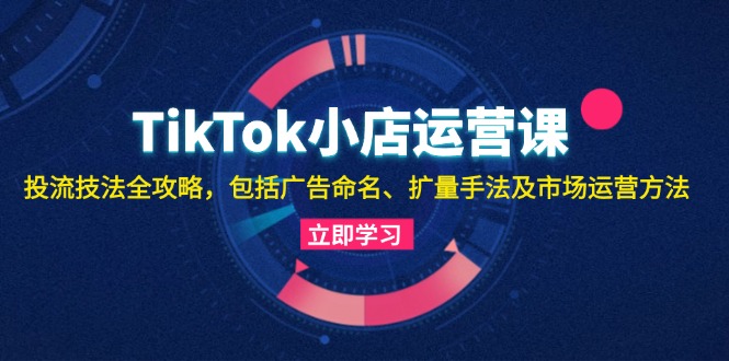 TikTok小店运营课:投流技法全攻略,包括广告命名 扩量手法及市场运营方法-资源基地