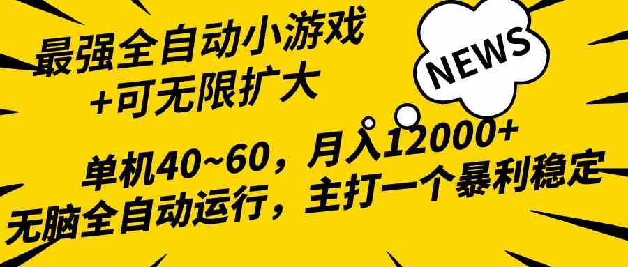 2024最新全网独家小游戏全自动，单机40~60,稳定躺赚，小白都能月入过万-资源基地