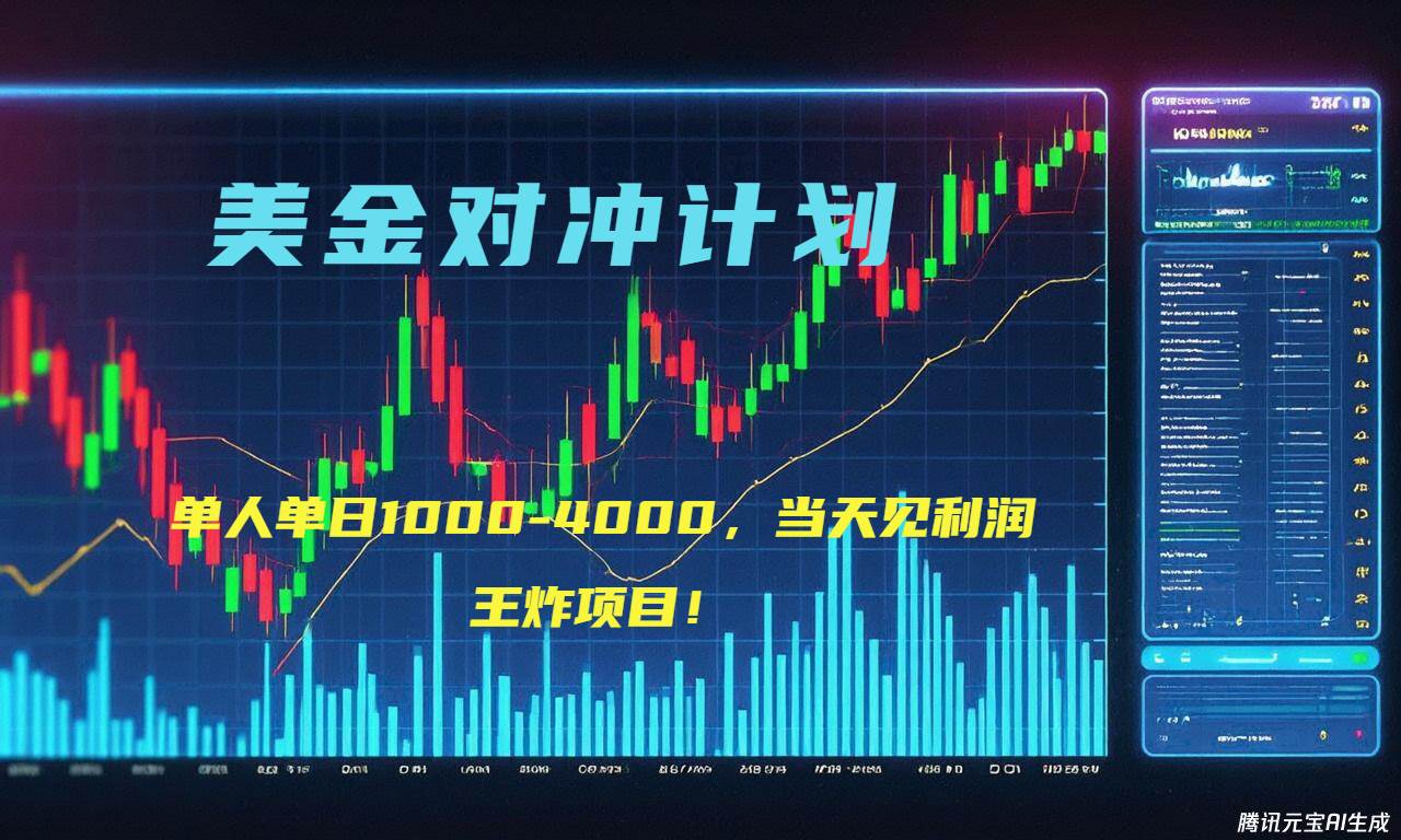 2025年最暴力项目“美金先登计划”最新最强对冲战法，每日实际收益1K-4K-资源基地