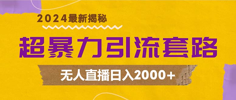 超暴力引流套路，无人直播日入2000+-资源基地