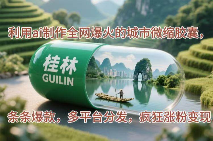 利用ai制作全网爆火的城市微缩胶囊,条条爆款,多平台分发,疯狂涨粉变现-资源基地