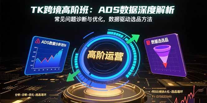 TK跨境高阶班:ADS数据深度解析,常见问题诊断与优化,数据驱动选品方法-资源基地